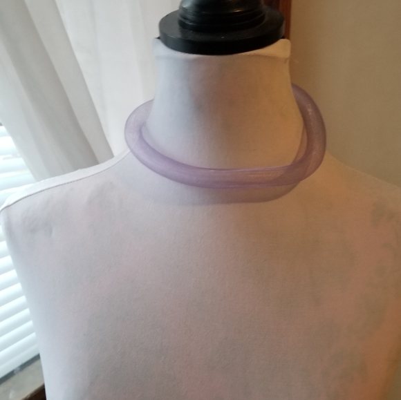 Relisted-Sajen mesh necklace Sterling Silver woven tube lavender purple - Picture 11 of 13